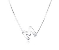 Silver Initial Letter Necklace M SPE-5553